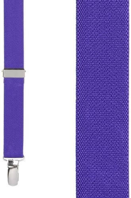 1 Inch Wide Clip Suspenders (X-Back) - PURPLE