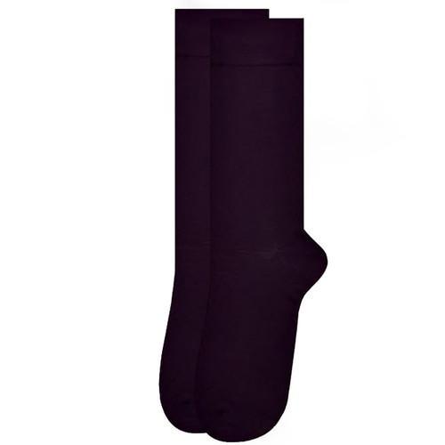 Men's Burgundy Elegance: Solid Mid-Calf Dress Socks