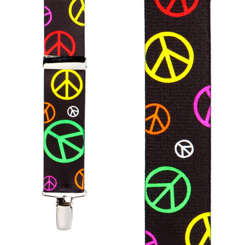 Peace Sign Suspenders - 1.5 Inch Wide
