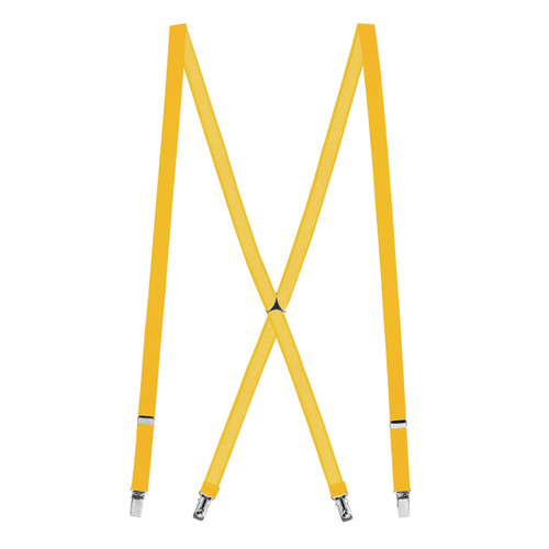 Golden Yellow X-Back Suspenders - 3/4" Width, 42" Length