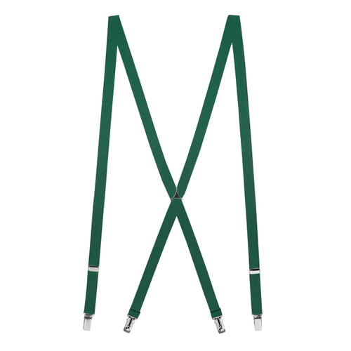 Hunter Green X-Back Suspenders - 3/4" Width, 42" Length