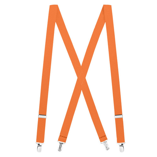 Neon Orange X-Back Suspenders - 1'' Width, 36" Length