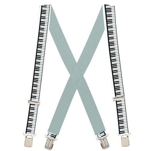 Piano Keys X-Back Suspenders - 1 1/2" Width, 48" Length Piano Keys X-Back Suspenders - 1 1/2" Width, 48" Length