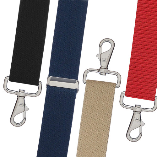 Big & Tall Suspenders - 1.5 Inch Wide Y-Back Solid Trigger Snap