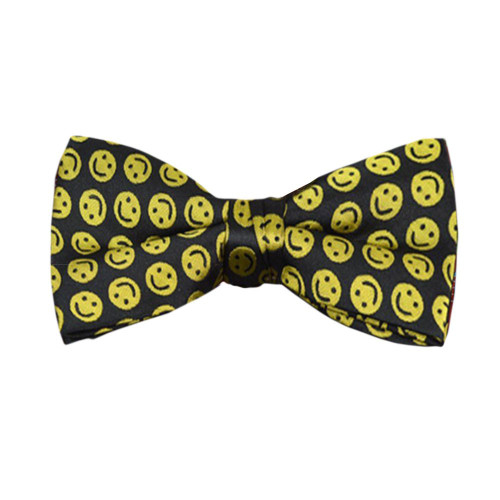 Men's Smiley Pattern Pre-Tied Banded Novelty Bow Tie