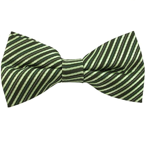 Young Boys' Stripe Pre-Tied Adjustable Banded Bow Tie - Green Lime