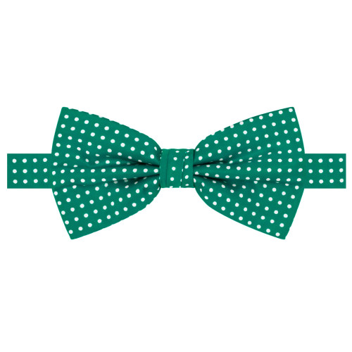 Men's Polka Dot Print Pre-Tied Banded Adjustable Bow Tie - Forest Green