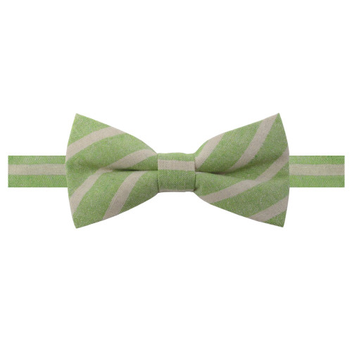 Men's Emery Variegated Diagonal Stripe Pre-Tied Adjustable Banded Bow Tie - Green