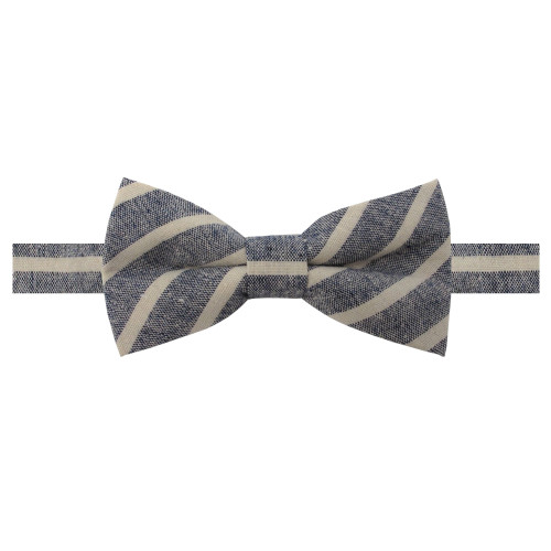 Men's Emery Variegated Diagonal Stripe Pre-Tied Adjustable Banded Bow Tie - Navy