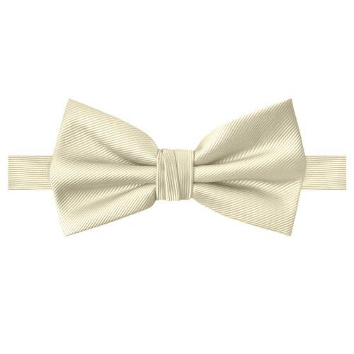 Men's Silk Blend Solid Color Pre-Tied Adjustable Banded Bow Tie - Mod White