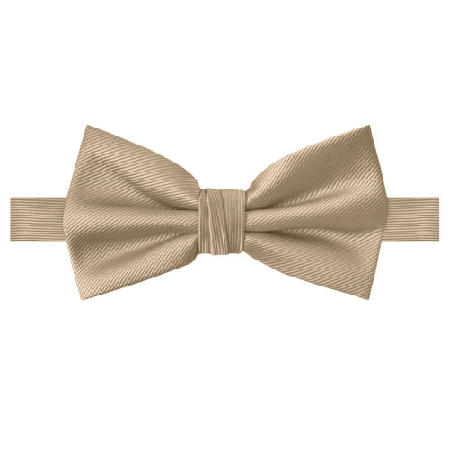 Men's Silk Blend Solid Color Pre-Tied Adjustable Banded Bow Tie - Biscotti