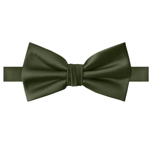 Men's Silk Blend Solid Color Pre-Tied Adjustable Banded Bow Tie - Martini Olive