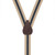 Striped Y-Back Clip Suspenders in Tan/Navy - Rear View