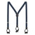 1 Inch Wide Button Suspenders - NAVY BLUE (Black Leather)