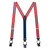 Grosgrain Button Suspenders - Red Thin Stripe Full View