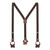 1 Inch Wide Button Suspenders - BROWN
