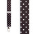 Polka Dot Suspenders, White Dots on Black - Front View