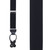 BLACK Bangkok Silk Suspenders - Button - Front View