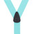 1.5 Inch Wide Button Suspenders - AQUA BLUE
