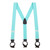 1.5 Inch Wide Button Suspenders - AQUA BLUE