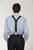 Model wearing Bangkok Silk Button Suspenders