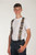 Model wearing suspenders