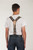 Model wearing Perry suspenders