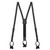 Black Braided Leather Herringbone Button Suspenders - Full View