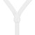 1-Inch Wide Button Suspenders in White - Rear View