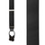French Satin Button Suspenders in Black - Front View