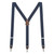 1.25 Inch Wide Y-Back Clip Suspenders - NAVY BLUE (Brown Leather)