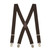 1.5 Inch Wide Pin Clip Suspenders in Brown - Full View