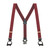 Jacquard Checkered Suspenders - Button Red Full View