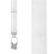 French Satin Button Suspenders in White - Front View