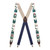 Vintage Ribbon Conversational Suspenders in Golf Talk Pattern - Full View