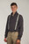 Model wearing suspenders