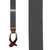 1.25 In Wide Button Suspenders in Dark Grey with Brown Leather - Front View
