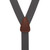 1.25 Inch Wide Y-Back Clip Suspenders in Dark Grey with Brown Leather - Rear View