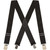 Heavy Duty Non-Stretch Work Suspenders - BLACK Pin Clips