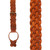 Tan Handwoven Braided Leather Suspenders - Front View