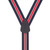 Striped PIN CLIP Suspenders in Navy/Red - Rear View