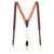 Barbed Wire Western Leather Suspenders in Brown - Full View