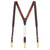 Border Stamped Western Leather Suspenders in Brown - Full View