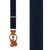 Oxford Cloth Suspenders in Navy - Front View