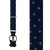 Snowflakes on Navy Suspenders - Front View