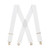 2 Inch Wide Pin Clip Suspenders in White - Full View