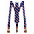 Necktie and Suspenders Set in Navy & Red Multi Stripe