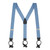 1.5 Inch Wide Button Suspenders in Denim with Black Leather - Full View