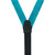 Runner End Silk Suspenders 1.38-Inch Wide in Teal - Rear View