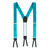 Runner End Silk Suspenders 1.38-Inch Wide in Teal - Full View